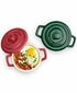 Martha Stewart 2 Mini Holiday Cocottes Each 7.35 ounces  Red & Green